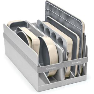 Caraway Nonstick Ceramic Bakeware Set (11 Pieces) - Baking Sheets, Assorted Baking Pans, Cooling Rack, & Storage - Aluminized Steel Body - Non Toxic, PTFE & PFOA Free - Cream
