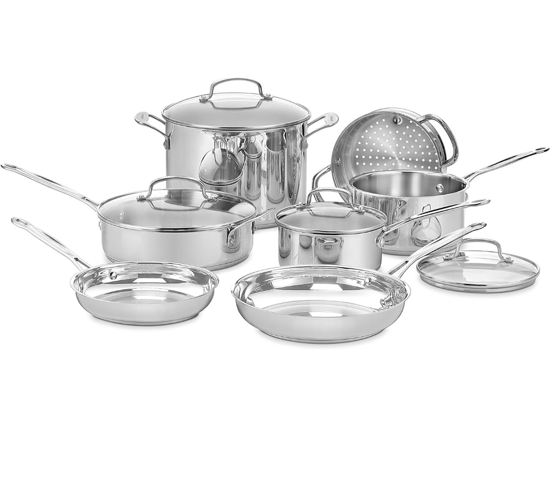 Stainless Steel  8-Piece Set Chef's-Classic-Stainless-Cookware-Collection