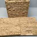 Wicker Storage Basket Water Hyacinth Woven Basket Wicker Storage Cubes,Foldable Baskets for Shelves,Handwoven Laundry Totes for Bedroom,12x12x12inch,Set of 2