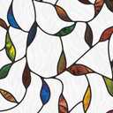 UNI Window Film Static Clings Non Adhesive 3D Stained Glass Window Decals UV Protection (Leaf, 37.4 x 24.4 Inch)