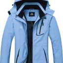 MOERDENG Women's Waterproof Ski Jacket Warm Winter Coat Outdoor Windbreaker Hiking Snowboarding Jacket (Medium, Denim Blue)