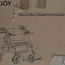 Foldable 2-in-1 Rollator Walker for Seniors with Seat, Lightweight Transport Wheelchair Combo 300 lbs Capacity, All-Terrain Tires, Anti-Tip Brakes, Adjustable Height 33.5"-40"