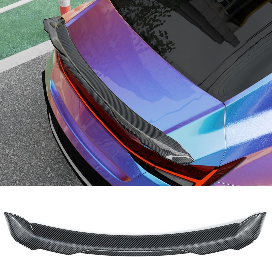 Spoiler Wing Compatible with 2021-2025 Hyundai Elantra Sedan Rear Spoiler Trunk Rear Spoiler Wing Lip ABS Plastic for 2024 Elantra Accessories (Glossy Carbon Fiber Pattern)
