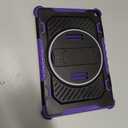 for Flre HD 10 & HD 10 Plus Tablet Case 13th Generation with 360 Rotating Kickstand Hand Strap, Kids Friendly (Black+Purple)