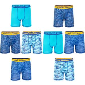 Skechers boys 8pk Athletic Boxer Briefs With Unique Prints in Sizes 2/3t, 4, 6, 8 and 10 (8-pack Skate Bxrbr)