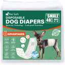 Pet Soft Disposable Dog Dipaers - Male Dog Wraps Wetness Indicator, Ultra Absorbent Puppy Diapers Male for Excitable Urination or Incontinence, 48pcs Small