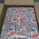 Ridhi Block Print Quilted Pigeon Blue & Flamingo Pink Reversible Throw Blanket 100% Cotton Quilt,Cover for Couch and Bed, Sage Lap Bedding Coverlet, Luxury Oversized Quilted Throw King 96" X 106"