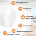 Uxcell Tension Curtain Rod, Adjustable 39 to 75 inches, 0.51" Dia White Spring Tension Rod No Drilling Expandable Tension Rod for Doorway, Kitchen