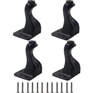 4Pcs 3.15 Inch Aluminum Alloy Furniture Legs, Black Artistic Metal Legs, Antique Couch Feet Decorative Furniture Legs Feet for Couch, Cabinet, Dresser, Table, Bookcase, Wardrobe