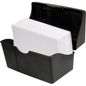 Innovative Storage Designs Plastic Card File, 350-Card Capacity, Black (5 X 8)