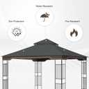 Replacement Gazebo Canopy, 10 x 12 FT Durable Outdoor Roof Cover Fits Regency II Patio Gazebo L-GZ798PST, A101004104, A101004105 (Dark Gray)