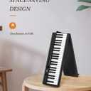 Portable Piano Keyboard, Semi-Weighted Folding Digital Piano 88 Key, Full Size, Wood Grain, Electric Piano Keyboard w/MIDI Bluetooth, Suitable for Adult, Toddler