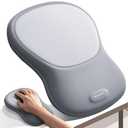 Meatanty Mouse Pad with Wrist Rest, Ergonomic Mouse Wrist Support, Desk Mouse Mat Computer Accessories, Soft Memory Foam Palm Hand Pain Relief, Non-Slip Laptop Cushion, Office Home Gaming School-Gray