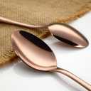 WYT Rose Gold Dinner Spoons Set for 8, Stainless Steel Rose Gold 8-Piece Flatware Spoon Set, Modern Silverware Dinner Spoons, Mirror Polished, Dishwasher Safe, 7.9 Inches