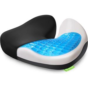 AUVON Multi-Layer Gel Seat Cushion for Ideal Support & Softness, Cooling Memory Foam Office Chair Cushion for Hemorrhoid, Sciatica & Tailbone Pain Relief, Anti-Slip Back Seat Pillow