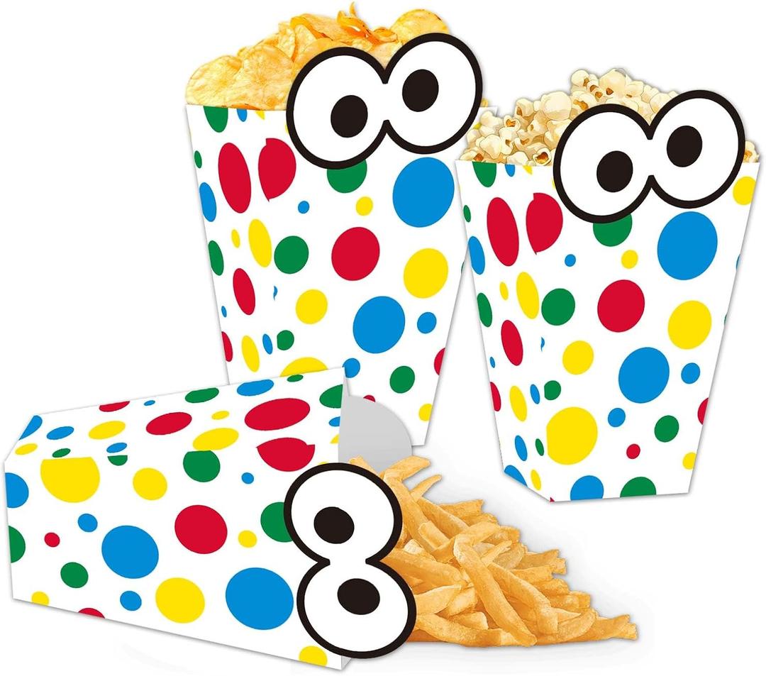 Cartoon Friend Popcorn Boxes 20pcs Cartoon First Birthday Decorations Snack Treat Boxes for Kids Boys Girls Birthday Party Supplies Baby Shower Decorations (Red)