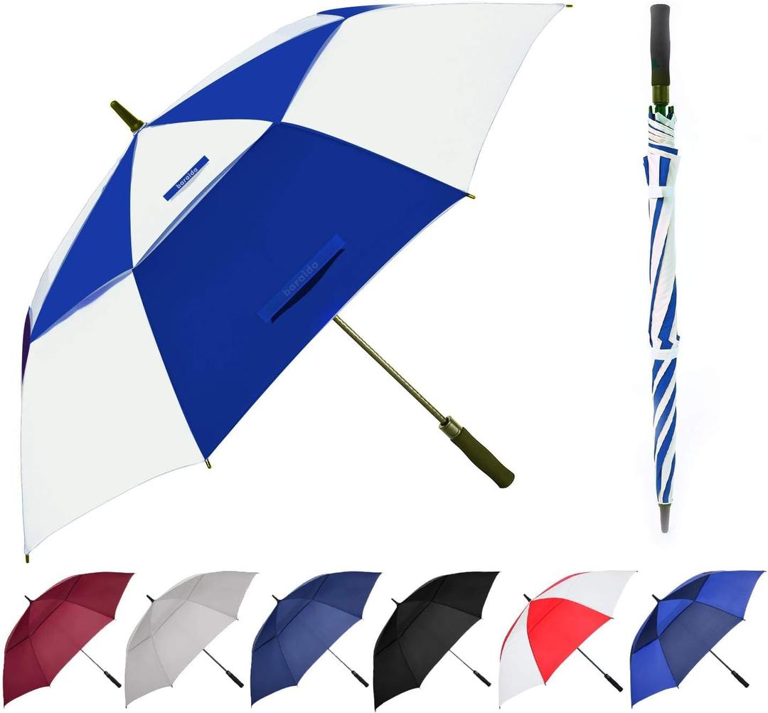 Golf Umbrella Large 62 Inch, Extra Large Oversize Double Canopy Vented Windproof Waterproof Umbrella, Automatic Open Golf Umbrella for Men and Women and Family.