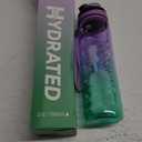 Water Bottle, 32 oz Motivational Water Bottles with Time Marker-Tritan & BPA Free, Sports Water Bottle with Time to Drink & Strap, Wide Mouth, Leakproof -Gift for Christmas Gym Fitness & Outdoor (33.8 Ounces, Purple Green)