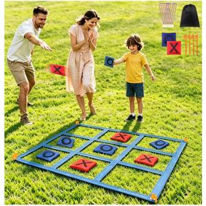 Outdoor Giant Tic Tac Toe Games for Kids Adults and Family, Large Carnival Yard Lawn Bean Bag Toss Game Outside Field Day Birthday Party Backyard Easter Fall Festival Beach Fun Games