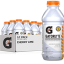 Gatorlyte Rapid Rehydration Electrolyte Drink, Cherry Lime, Specialized Blend of 5 Electrolytes, Lower Sugar, No Artificial Sweeteners, No Artificial Flavors, 20 fl oz Bottles (12 Pack), Best By: APR/13/2026