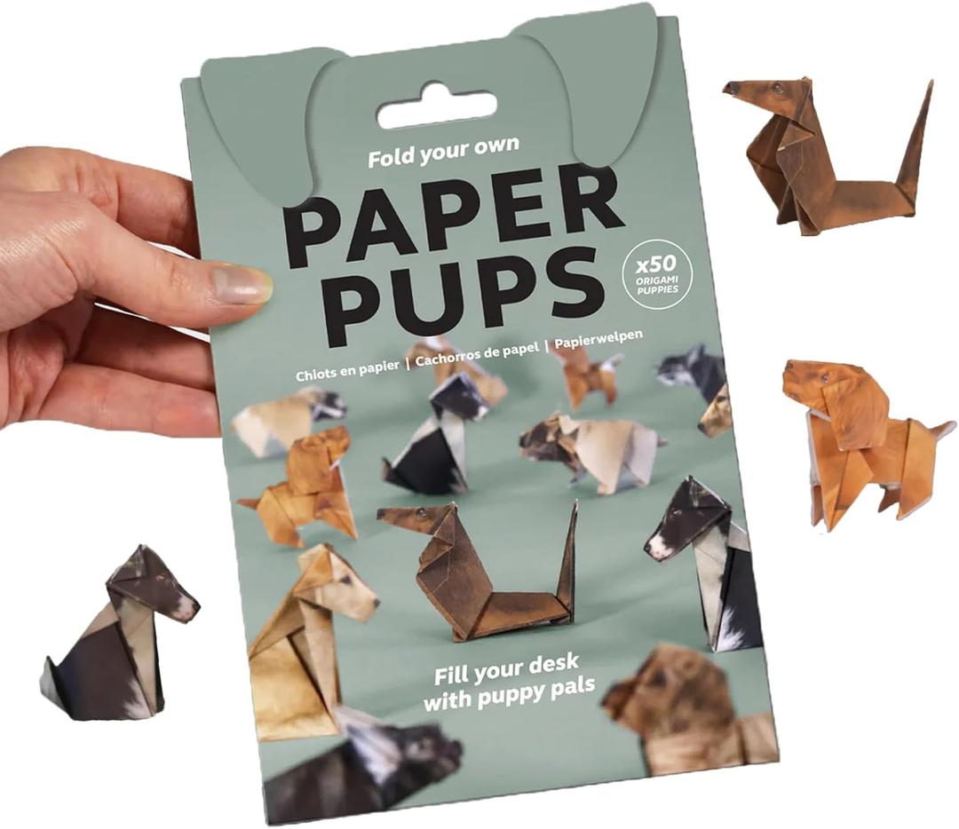 50 Sheets DIY Paper Cats, Origami Paper Kit to Fold Cute Cat Figures, Desk Origami Cats Decoration, Craft Activity for Adults Kids, Creative Gift for Kids Adults Cat Lovers (Dog, 50pcs)