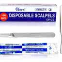 10r Disposable Scalpels 10R - Dermaplaning Tool Scalpel with Plastic Handle, High Carbon Steel Dermablade Blades #10 Surgical Blades, Scaple - Box of 10