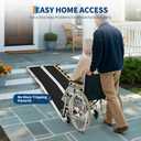 Aluminum Portable Wheelchair Ramp, Heavy Duty Folding Ramp with Non-Slip Surface, 600 Lb Capacity, for Home Steps, Scooters, Car Doorways, Curbs & Stairs, Threshold Ramp for Mobility Scooters and Wheelchairs