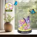 JIUTONG Flower Bouquet Building Set for Adults,582 PCS Animals Flowers Botanical Collection Mini Building Block Kit with Dust Cover,Butterfly Wildflower Bonzai Building Toys for Girl Women