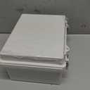 Outdoor Waterproof Electrical Box Junction Box Weatherproof IP67 ABS Plastic Enclosure Switch Router Project Box Electronics DIY Enclosure With Mounting Plate Wall Bracket Grey 8.6"x6.6"x4.3"