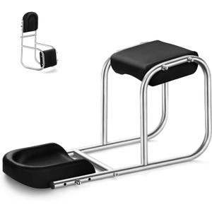 Knee Seat for Gardening, 304 Stainless Steel Garden Kneeler and Seat, Quick Release Gardening Kneeler, Suitable Height from 4.9 Feet to 6.5 Feet (Black, Adult Size)