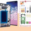 for Samsung Galaxy S10 Plus LCD Display Screen Assembly Replacement for Samsung Galaxy S10Plus LCD Touch Digitizer Screen with Frame S10+ 6.4" G975U G975FD G975A without fingerprint Black