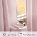 MIULEE Faux Linen Curtains 84 Inch Length 2 Panels Natural Light Pink Semi Sheer Curtain with Back Tab Rod Pocket, Light Filtering Window Privacy Burlap Drapes for Living Room Bedroom 42W x 84L