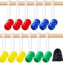 Lenwen 12 Pack Ladder Ball Outdoor Game Ladder Toss Balls Replacement Bolas with Storage Bag for Toss Match Yard Lawn Golf Game, 4 Colors