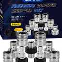 JANZ Pressure Washer Adapter Set, M22 to 3/8 inch Quick Disconnect Kit, 3/4 Inch to Quick Disconnect, Male M22 Hose Adapter, Stainless Steel, 9-Pack