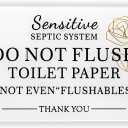 2 x Do Not Flush Bathroom Sign 2 Pack Bathroom Etiquette Sign for Septic System, Please Dont Flush Toilet Paper, Acrylic Black and White Wall Dcor for Home, Airbnb, RV, Cabin, 4x6 Inch