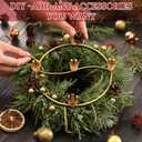 Sliner 8 Pcs Christmas Flower Advent Wreath Ring 5 Candle Holder Taper Gold Advent Ring Metal Candle Holder Table Decoration for Xmas Festival Home Centerpiece Decor