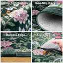8x10 Area Rugs for Living Room: Floral Washable Rug Vintage Large Soft Boho Non-Slip Carpet Indoor Floor Stain Resistant Carpets for Bedroom Dining Room Farmhouse Nursery Home Office Dark Green