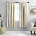 DONREN Cream Beige Room Darkening Curtains for Bedroom 42 x 63 Inch Length Thermal Insulated Rod Pocket Curtains,1 Pair