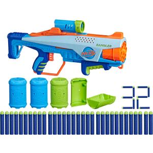 Elite Junior Rookie Pack, Easy Play Toy Foam Blaster, 32 Nerf Elite Darts, 4 Targets, Nerf Blasters for Kids Outdoor Games, Ages 6 & Up 