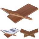 DECORANY Solid Wooden Book Stand for Desktop Display & Reading –15.7" x 9.4" x 5.7” Extra Large Wood Open Book Holder for Cookbook, Bible, Recipe, Textbook, Magazine (African Sapele)