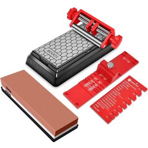 Chisel Sharpening Jig, Wood Honing Guide for Chisels and Planes Width 0.1" to 2.8" with Sharpening Angle Fixture, Angle Gauge from 10 to 45(With 2 Sharpening Stones)
