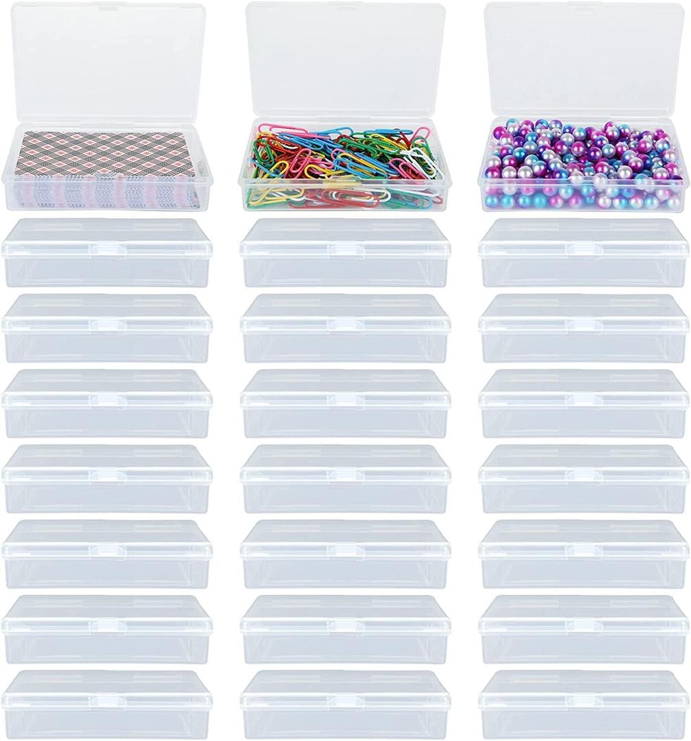 APACALI 30PCS Playing Card Case Clear Plastic Gaming Game Card Holder Organizer, Snaps Closed Clear Card Box Small Hard Plastic Card Storage Box, Empty Trading Card Storage Box 3.8x2.7x0.94 Inch
