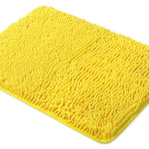 Yeaban Yellow Bathroom Rugs  Thick Chenille Bath Mats | Absorbent and Washable Bath Rug Non-Slip, Plush Rugs for Bathroom, Kitchen, Shower, Sink - 17" x 24"