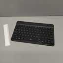 Rii RK302 Ultra-Slim Bluetooth Keyboard for ipad,iPhone,Android,Samsung,Windows,Mac,Linux,Tablet,Laptop, Rechargeable Ergonomic Wireless Keyboard,Black