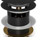 Pop-up Drain for Freestanding Tub, Black Free Standing Bathtub Drain Stopper Fits Most Freestanding Tubs, CUPC Certification (Matte Black)