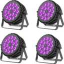 18X12W LED Stage Lights RGBWAUV 6in1 Par Lights Par Can Lighting with DMX Control Sound Activated Uplights for Events Church DJ Show Wedding Stage Performances Party (4 Packs)