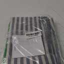 jinchan Linen Kitchen Curtains 36 Inch Length Striped Tier Curtains Ticking Stripe Small Drapes for Living Room Bathroom Cafe Small Window Farmhouse Rustic Pinstripe Rod Pocket 2 Panels Blue