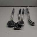 TeamFar Kitchen Utensils, 4 PCS Silicone Cooking Utensils Spatula Spoon Set with Stainless Steel Handle, for Frying Mixing Draining Turning, Healthy & Heat-proof, Non-stick & Dishwasher Safe - Black