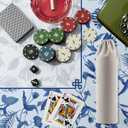 Mahjong Mat for Table,Neoprene Anti-Slip Noise Reduction Gaming Mat,Gift Box with Carrying Bag & 3 Dice for Card, Board Tile Games (Chinoiserie, 31.5")