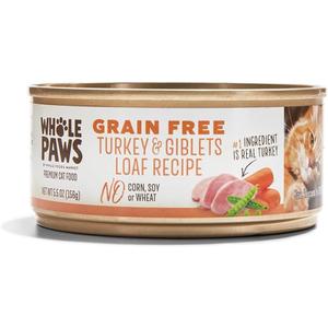 Whole Paws, Grain-Free Wet Cat Food, Turkey & Giblets Loaf Recipe, 5.5 Ounce (EXP 04/26/28)